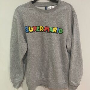 Super Mario Sweater Divided H&M Mens Small Nintendo Licensed Sweater Gray